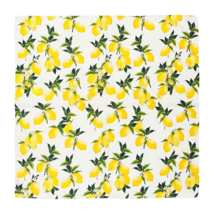 Esarfa patrata cu doua fate cu imprimeu fresh, lamai cu frunze verzi [1]