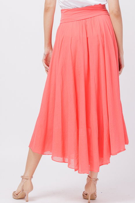 Fusta lunga, corai, ampla, clos, din batist de bumbac [2]