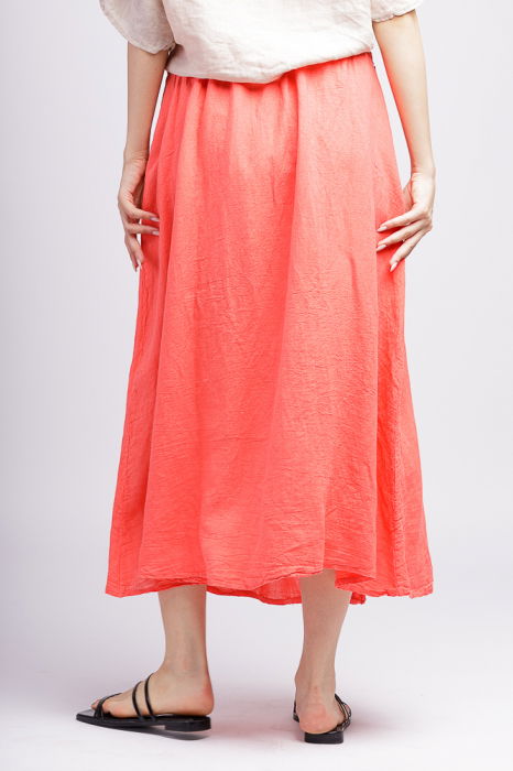 Fusta din in corai cu nasturi decorativi pe o parte [3]