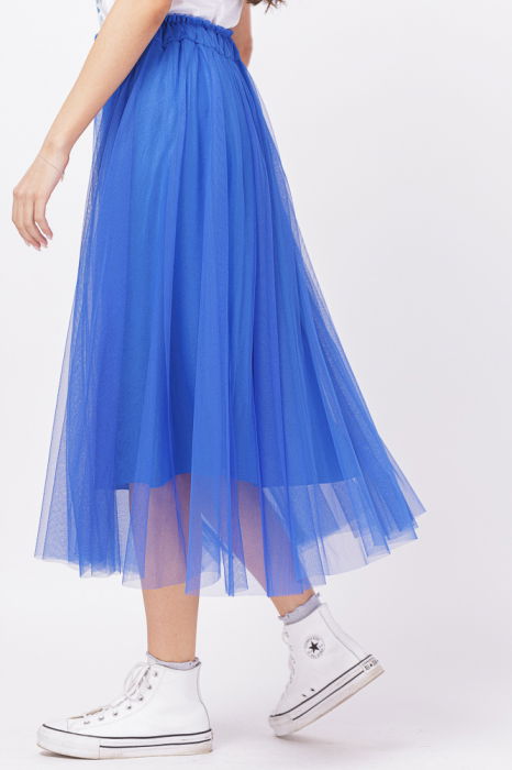 Fusta din tulle lunga, albastra [2]