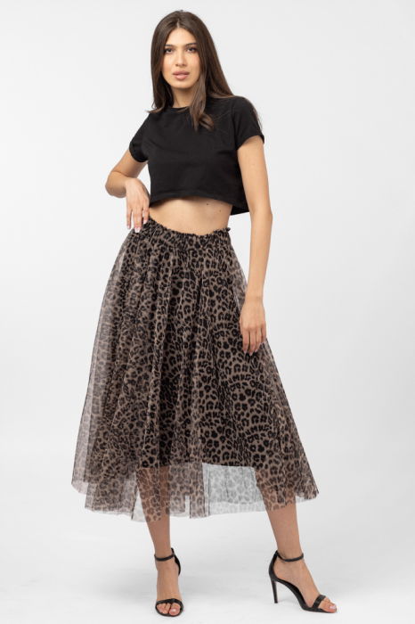 Fusta clos din tulle animal print [2]