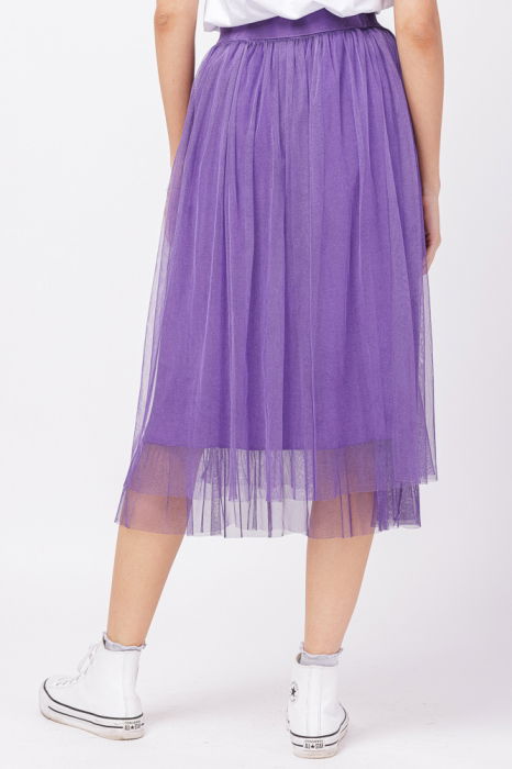 Fusta din tulle midi, mov [3]