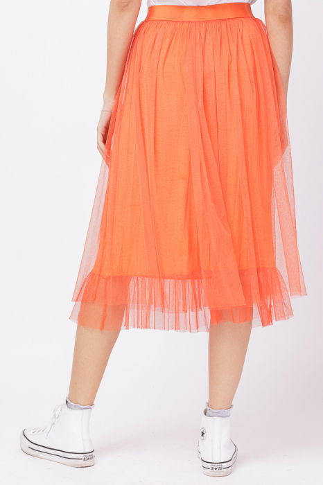 Fusta din tulle midi, portocalie [3]