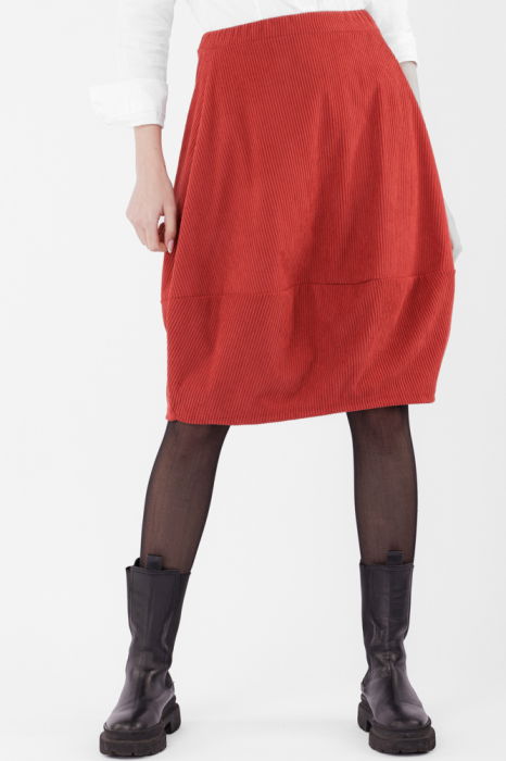 Fusta lalea din catifea reiata, caramizie [1]