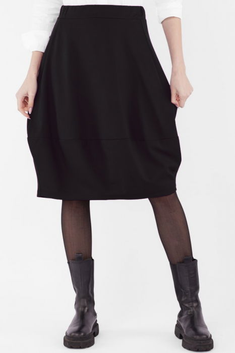 Fusta lalea din jerseu de vascoza punto milano, neagra [2]