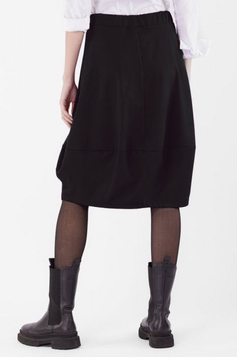 Fusta lalea din jerseu de vascoza punto milano, neagra [4]