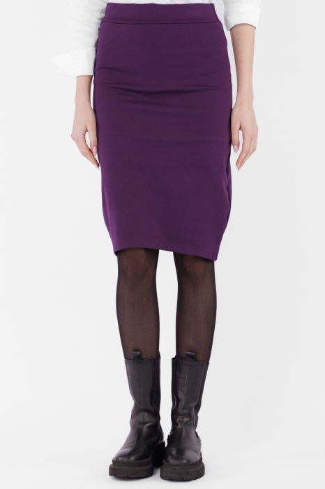 Fusta creion din jerseu de vascoza punto milano, mov [1]