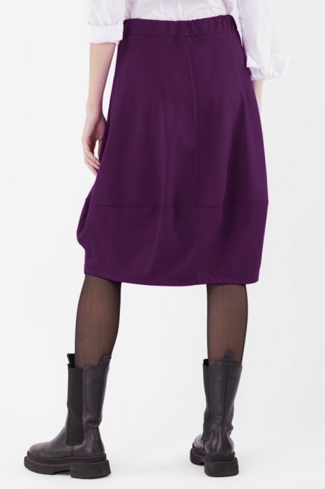 Fusta lalea din jerseu de vascoza punto milano, mov inchis [2]
