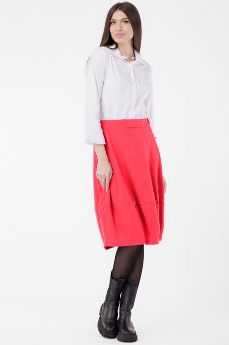 Fusta lalea din jerseu de bumbac, roz intens [4]