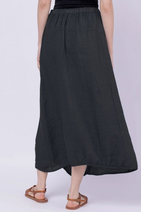 Fusta larga din in cu un colt prins, gri inchis [4]