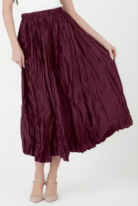 Fusta lunga, ampla, creponata, lucios-satinata, visinie [2]