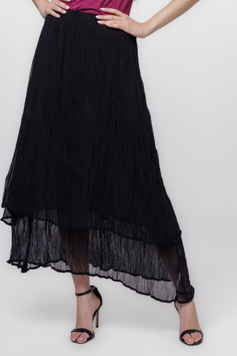 Fusta lunga, suprapusa, creponata, neagra [2]