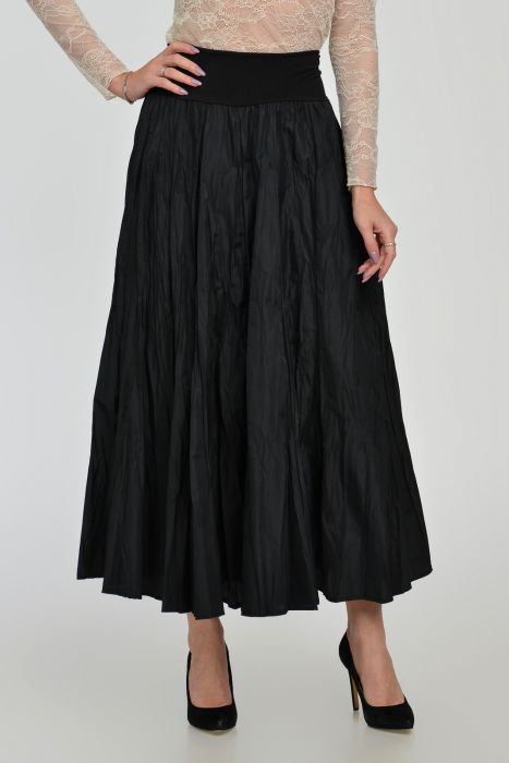 Fusta lunga din vascoza, in 15 clini, din tafta neagra cu irizatii maro [2]