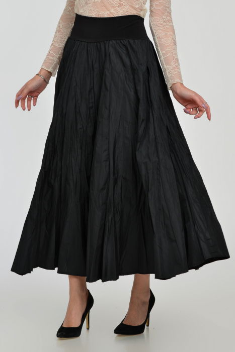 Fusta lunga din vascoza, in 15 clini, din tafta neagra cu irizatii maro [5]
