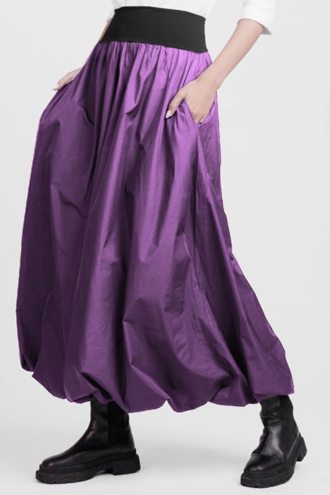 Fusta lunga gogosar, din tafta mov sifonata [3]