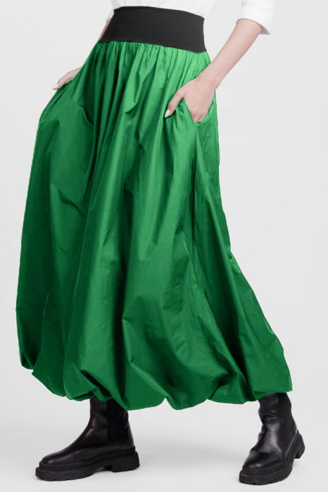 Fusta lunga gogosar, din tafta verde sifonata [3]