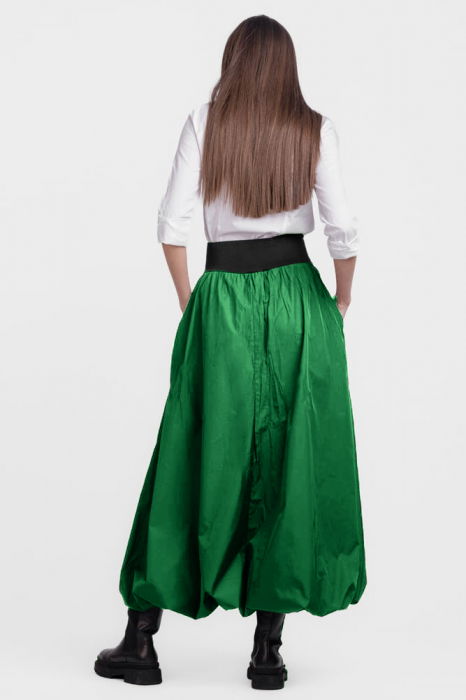 Fusta lunga gogosar, din tafta verde sifonata [2]