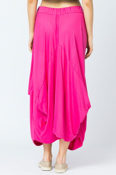 Fusta lunga in colturi, din tricot bumbac, fucsia [4]
