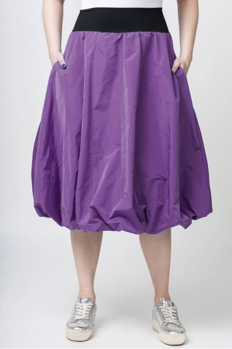 Fusta mov midi, tip gogosar, din tafta [2]