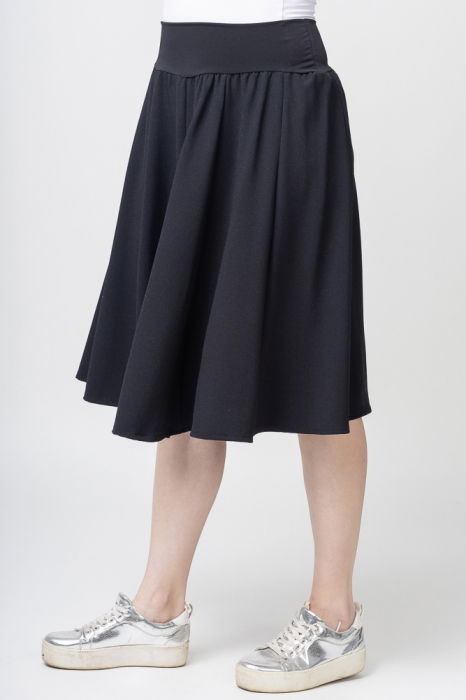 Fusta neagra in clini, midi, din vascoza (70 cm) [2]