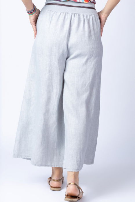 Fusta pantalon bej casual, din in, cu o curea fancy [3]