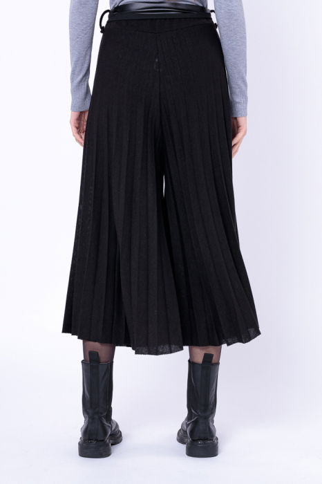 Fusta pantalon din jerseu plisat negru [5]