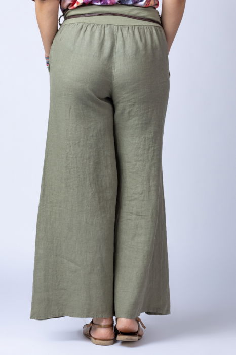 Fusta pantalon kaki casual, din in, cu o curea fancy [3]