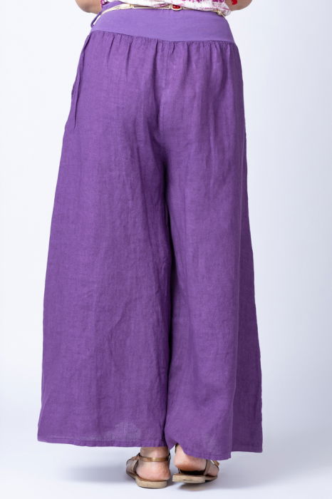 Fusta pantalon mov casual, din in, cu o curea fancy [3]