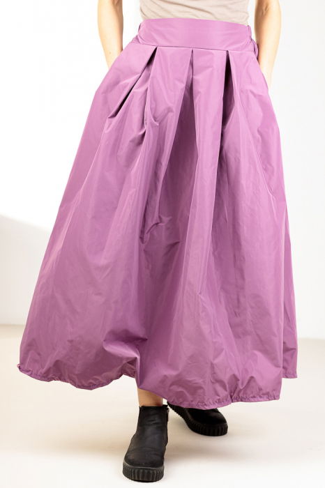Fusta mov liliac, maxi, ampla din tafta [1]