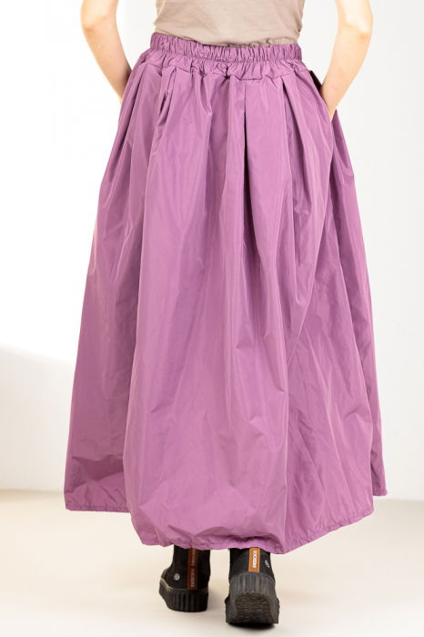 Fusta mov liliac, maxi, ampla din tafta [3]