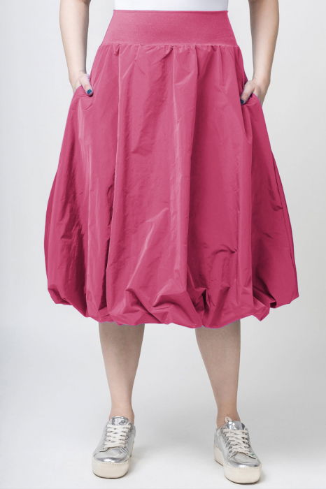 Fusta tip gogosar din tafta, roz inchis [2]