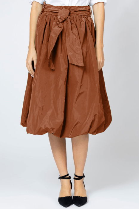 Fusta caramizie midi, tip gogosar, din tafta [1]