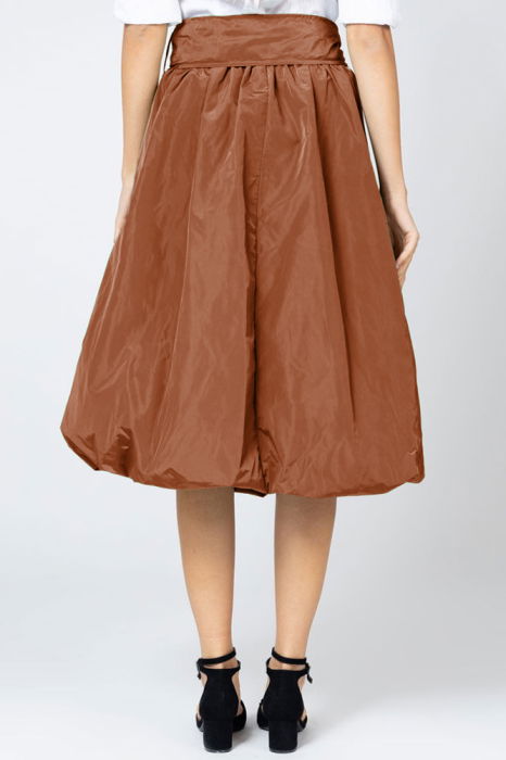 Fusta caramizie midi, tip gogosar, din tafta [3]