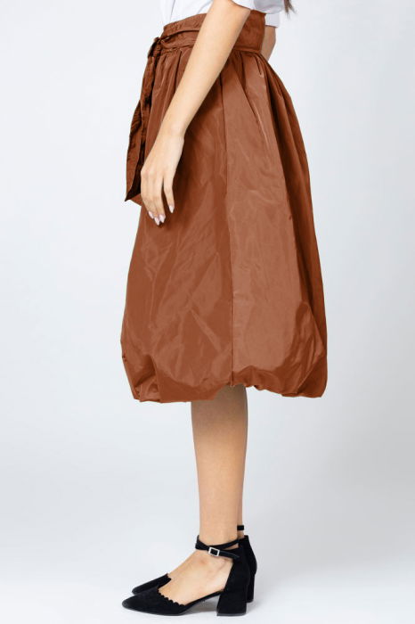 Fusta caramizie midi, tip gogosar, din tafta [2]