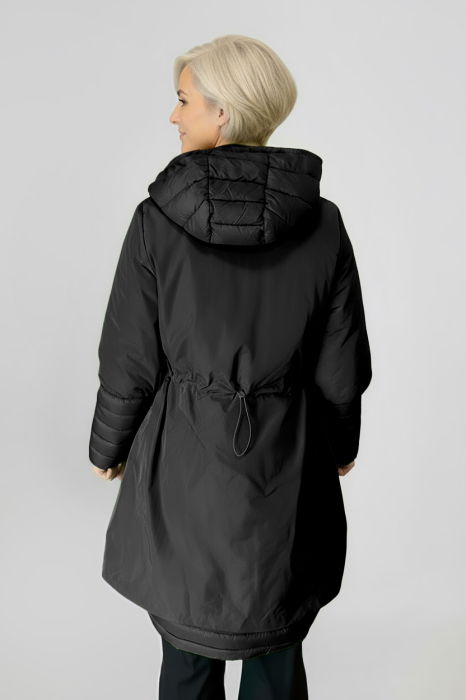 Geaca A line, ajustabila in talie si jos, cu fermoar si gluga, neagra [2]