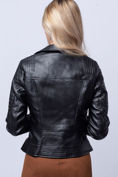 Geaca biker neagra din piele ecologica [2]