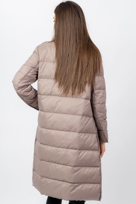 Geaca cu doua fete si umplutura din puf de gasca, bej-mov inchis [2]