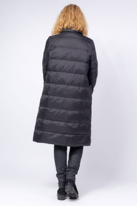 Geaca cu doua fete si umplutura din puf de gasca, negru - camel [2]