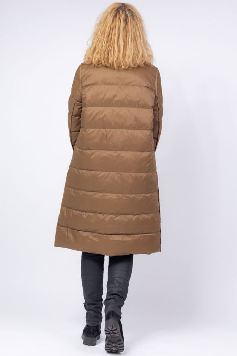 Geaca cu doua fete si umplutura din puf de gasca, negru - camel [4]