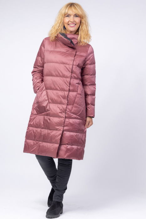 Geaca cu doua fete si umplutura din puf de gasca, roz inchis - negru [3]