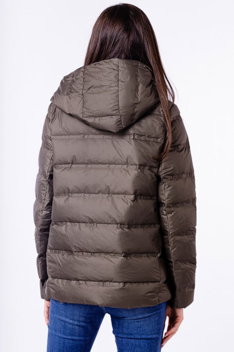 Geaca de puf usoara cu gluga, kaki [5]