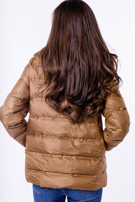Geaca de puf usoara cu gluga, camel [4]