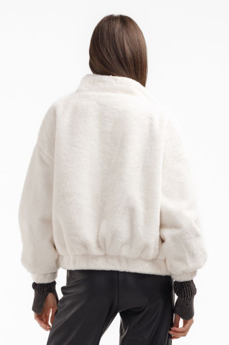Geaca din blanita artificiala alba [6]