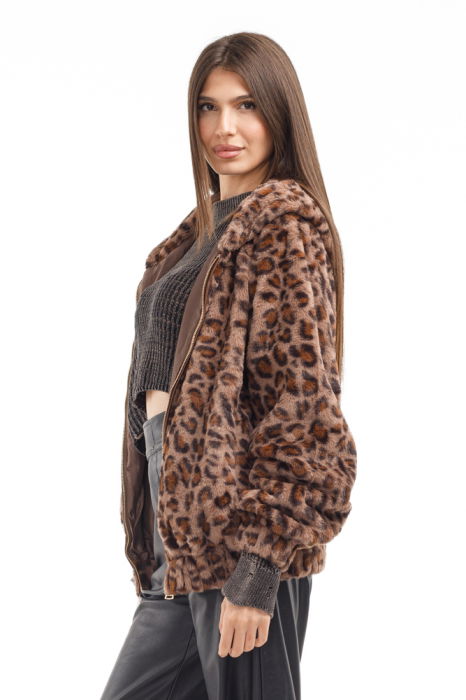 Geaca din blanita artificiala animal print [2]