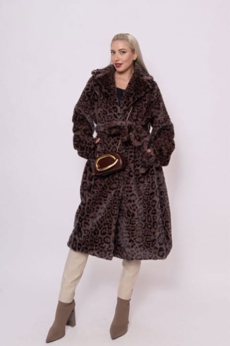 Haina midi din blanita artificiala animal print