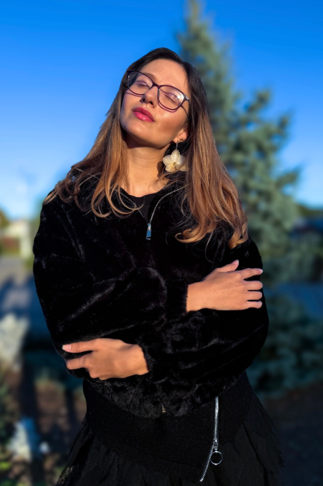 Geaca din blanita artificiala neagra [5]