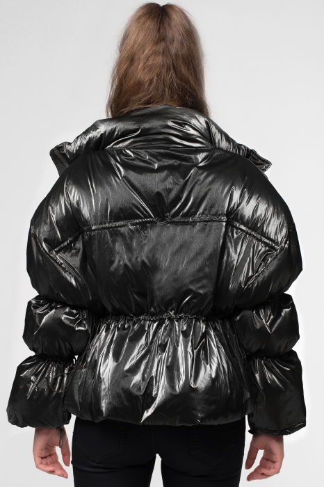 Geaca fashion neagra, cu snururi [2]