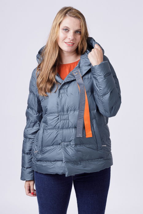 Geaca scurta cu umplutura puf gasca, turcoaz [4]