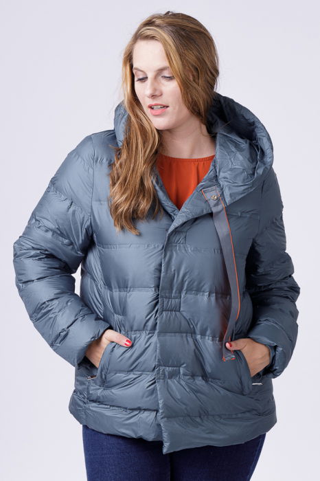 Geaca scurta cu umplutura puf gasca, turcoaz [1]