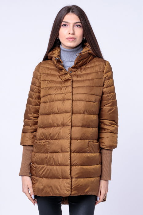 Geaca mai lunga in spate cu maneci din jerseu stranse, camel [2]